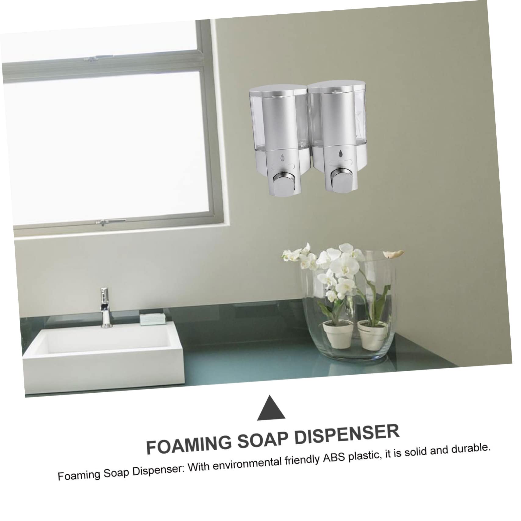 Dispensador de Jabón Espumoso de Montaje Pared Dispensador de Jabón Líquido de Plástico para Baño Ducha y Cocina Diseño Transparente y Antideslizante