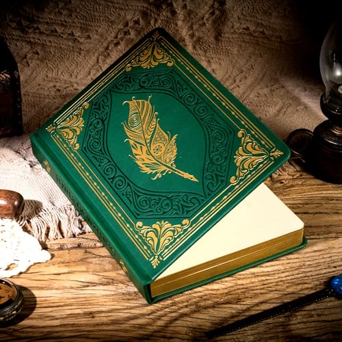 CAGIE Diário vintage para mulheres, caderno de capa dura de 320 páginas, diário pautado pela faculda