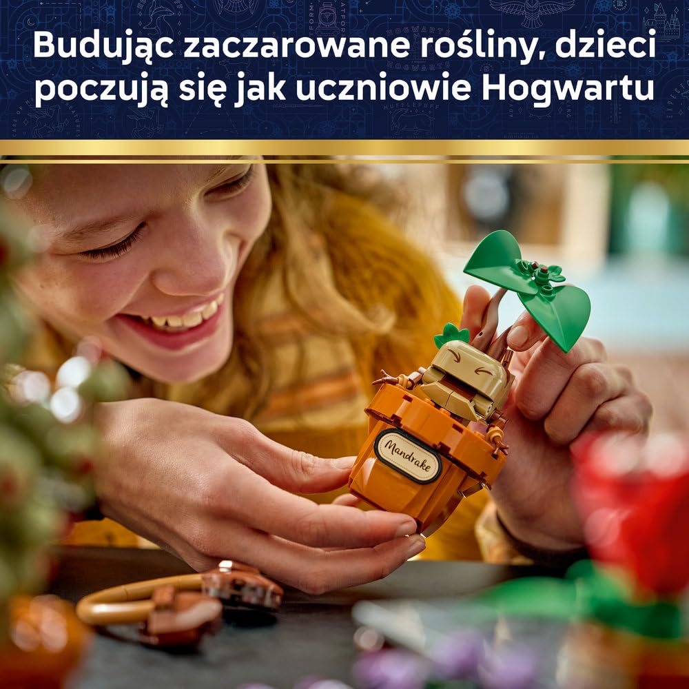LEGO Harry Potter Rośliny z lekcji zielarstwa w Hogwarcie 76474 | Model roślin z Hogwartu, zestaw konstrukcyjny, prezent dla fana Harry’ego Pottera 12+, klocki dla dzieci, 817 elementów