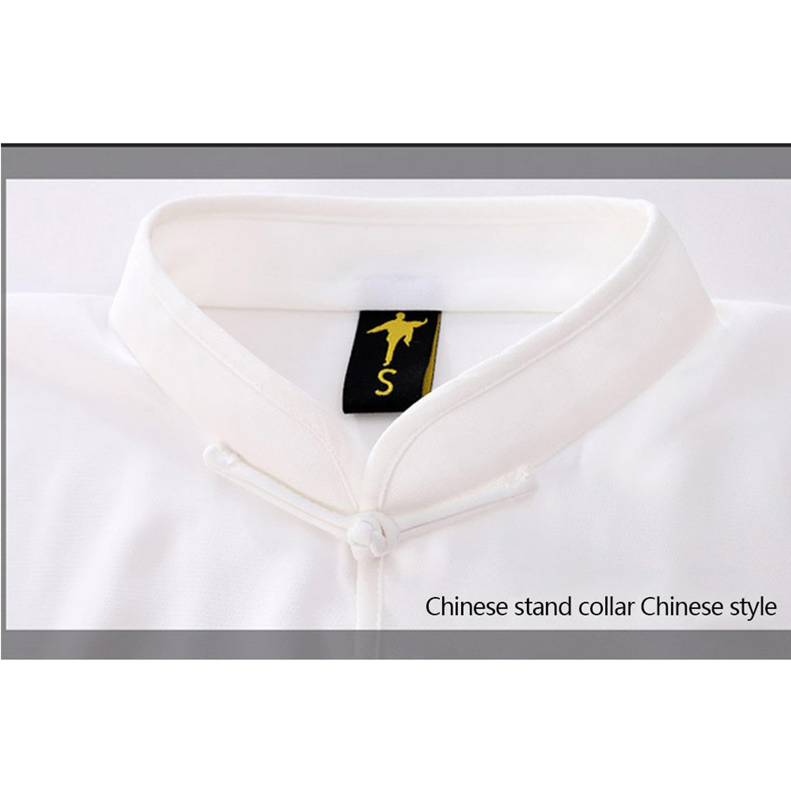 Uniforme de Tai Chi Unisexe - Hommes Femmes Manches Courtes Kung Fu Arts Martiaux Vêtements pour Exercices Qigong Kung Fu Wing Chun,RoyalBlue-S