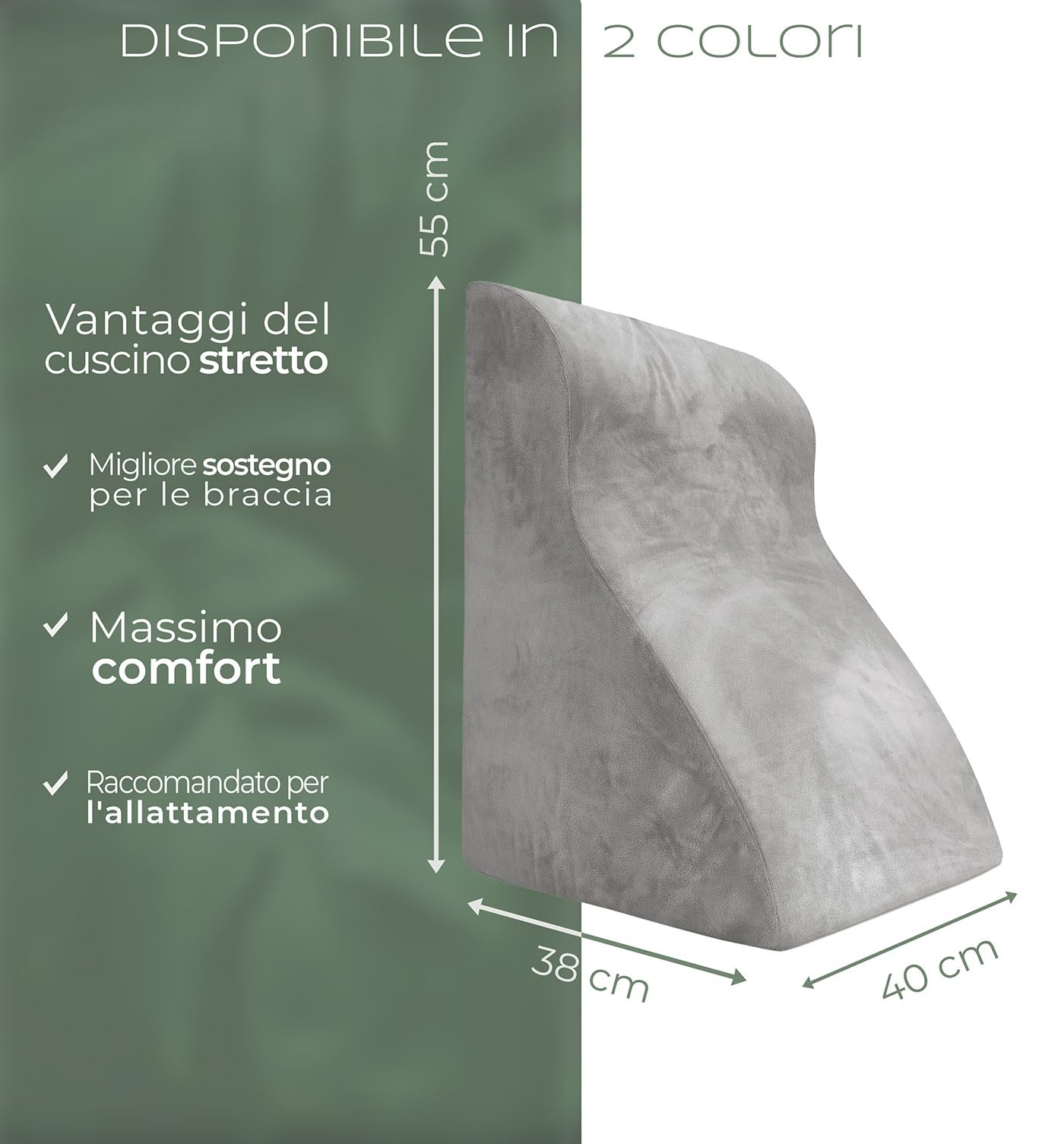 WELL B4 Cuscino da lettura per letto e divano ergonomico - schienale letto, cuscino antireflusso adulti, cuscino a cuneo per letto cuscino testata letto matrimoniale,