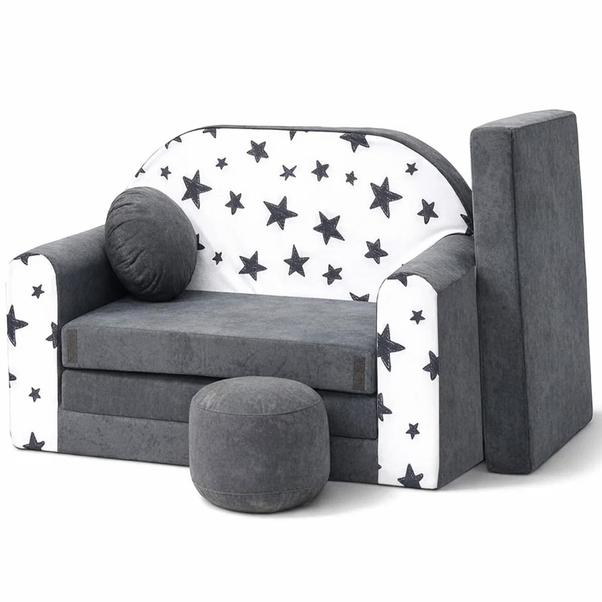Kindersofa Kinder Couch mit Schlaffunktion ausklappbar 3in1 Kinder Sofa Spielsofa mit Bettfunktion Mädchen Jungen Sitzsack Minisofa Schlafsofa Kinderzimmer Schlafsessel (AC1)