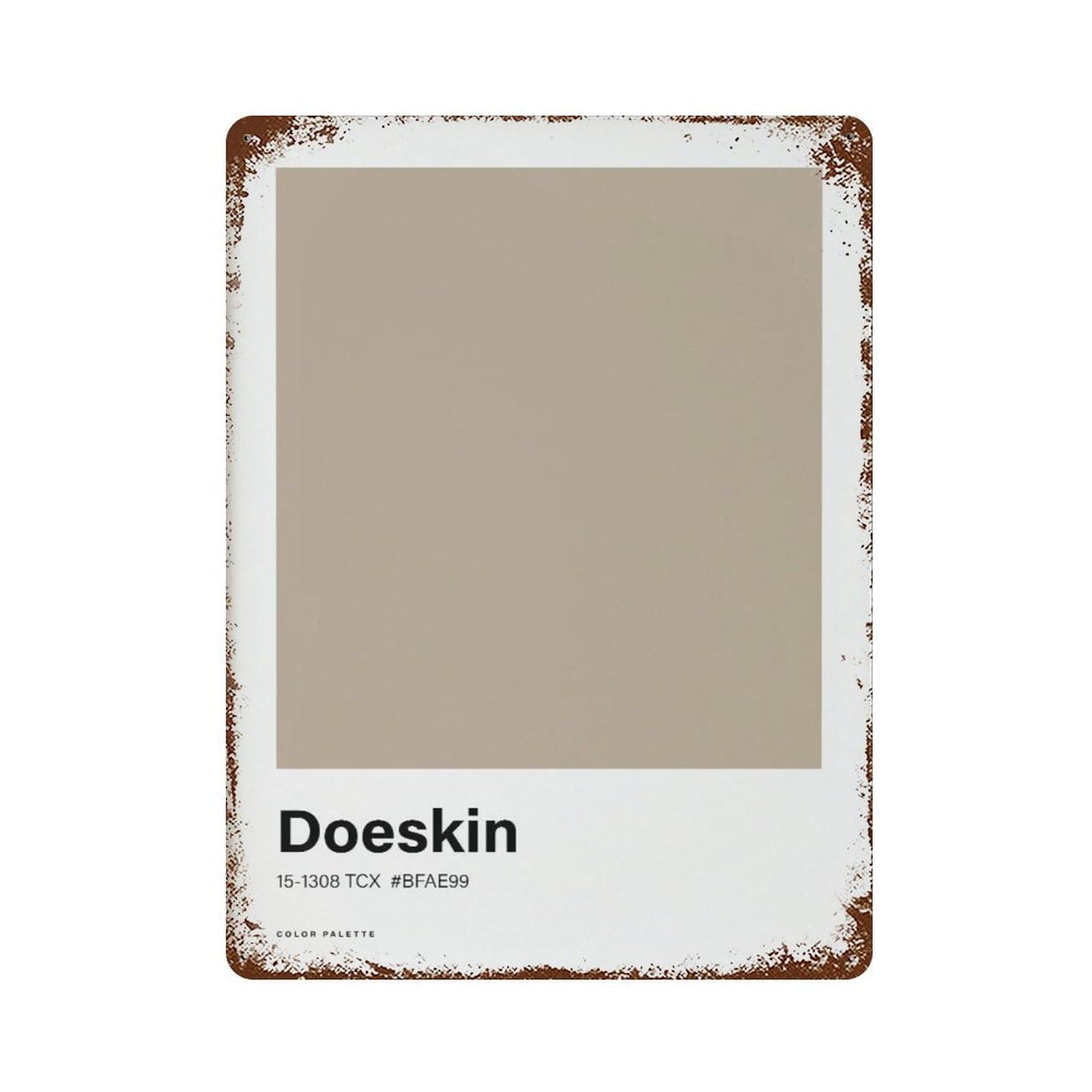 xiaoxiaoshen Doeskin Color Palette Neutral Boho Wall Decor Art Metal Tin Poster Modern Home Decor Art Home Bar Shop Decorations Vintage Sign 40x30cm
