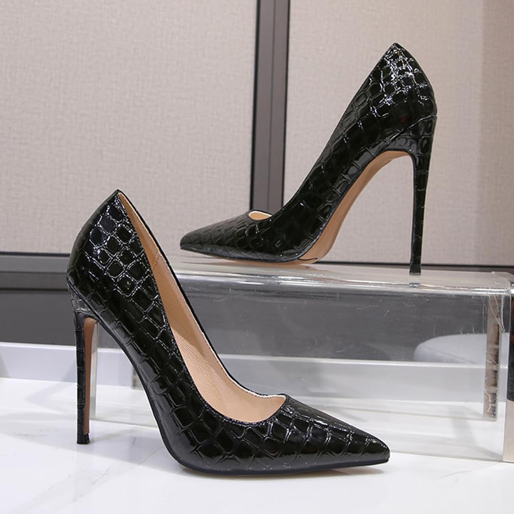 Tacchi Alti da 12 cm per Donna | Décolleté a Punta con Tacco a Spillo e Design Slip-on per Matrimoni, Balli, riunioni di Lavoro, Serate di Gala