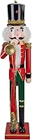 Vista 3 de Northlight Soldado cascanueces de Navidad rojo y verde de 36 pulgadas con cuerno