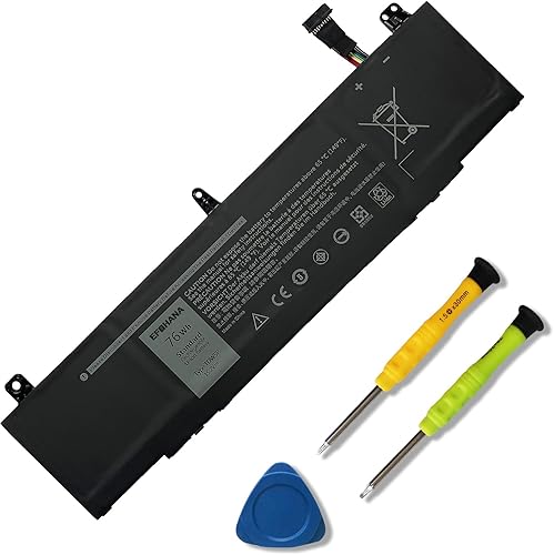 Reemplazo de batería para portátil TDW5P para Dell Alienware 13 R3 ALW13C Series Notebook 15.2V 76Wh 4840mAh 4-Cells