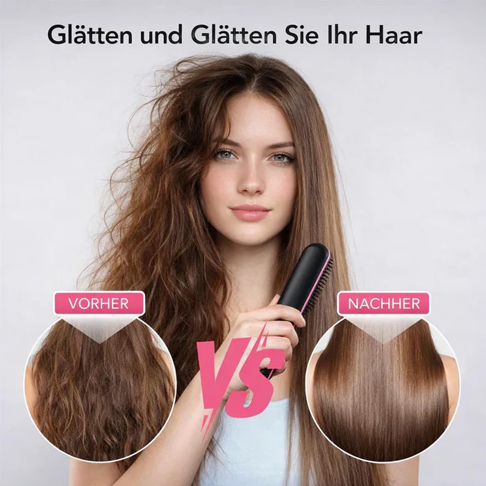 Ciriel - Airbrush Pro Drahtlose Stylingbürste – Kabellose Volumenbürste Für Kurzes & Feines Haar – Trocknet & Stylt In Einem Schritt – Schonende Keramikbeschichtung – Ohne Kabel (Schwarz)