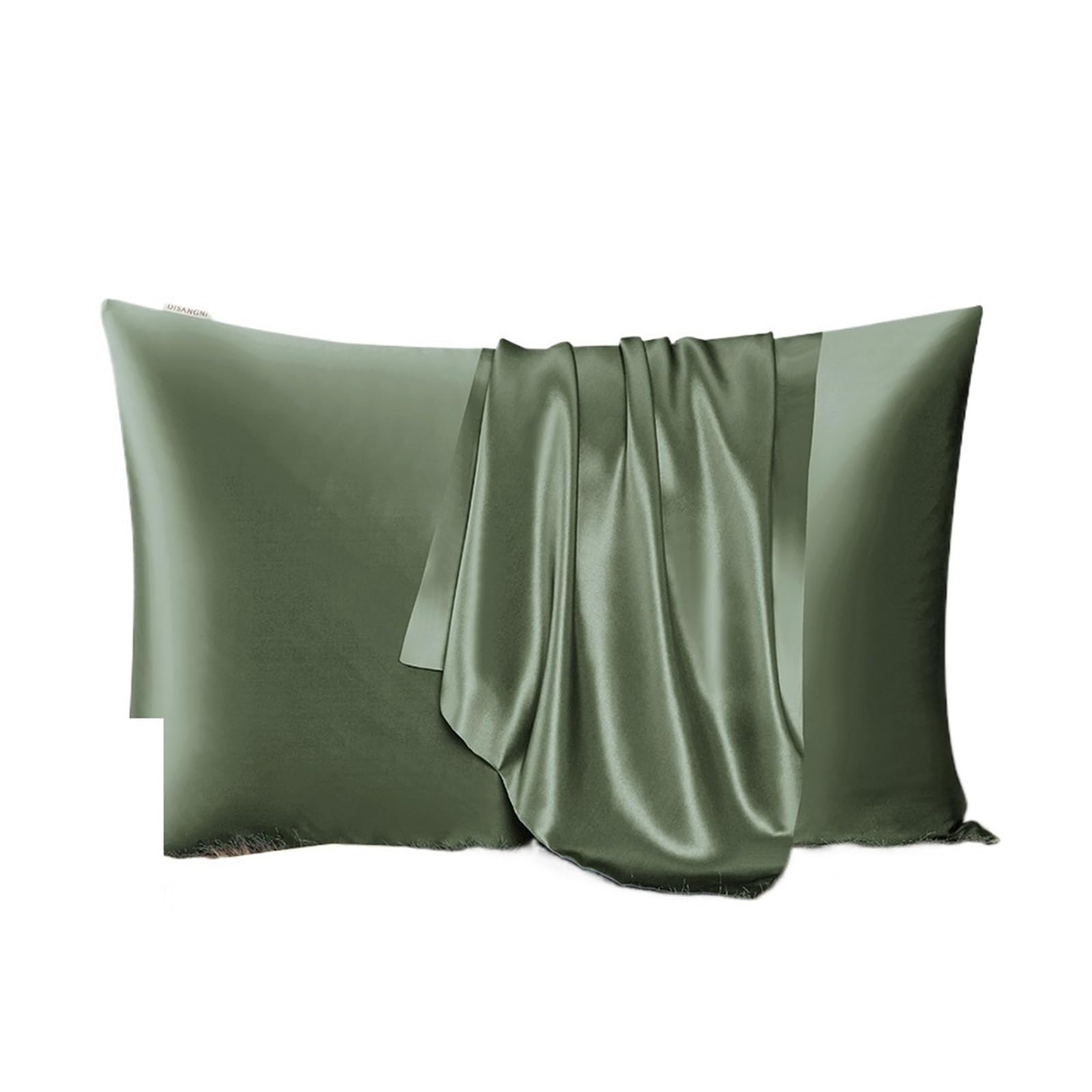 LYXYGMV Mulberry Silk Pillowcase For Hair And Skin Invisible Zipper Design for Bedrooms(Green,50x75cm)