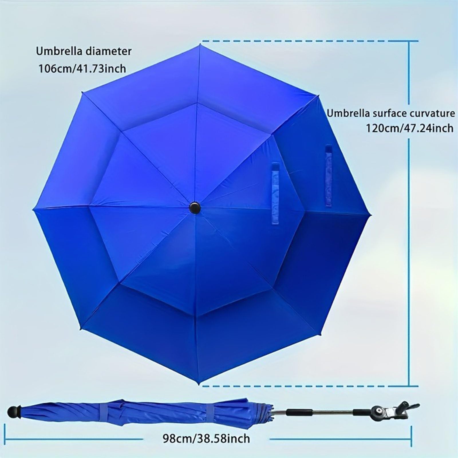 Parasol przeciwsłoneczny kempingowy parasol przeciwsłoneczny podwójny baldachim krzesło plażowe parasol z zaciskiem do relaksu na podwórku