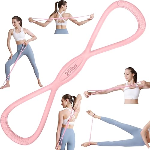 Banda de Resistencia Figura 8: Bandas de Resistencia con Asas para Entrenar - Bandas de Resistencia en Forma de 8 para Mujeres - Bandas de Ejercicio