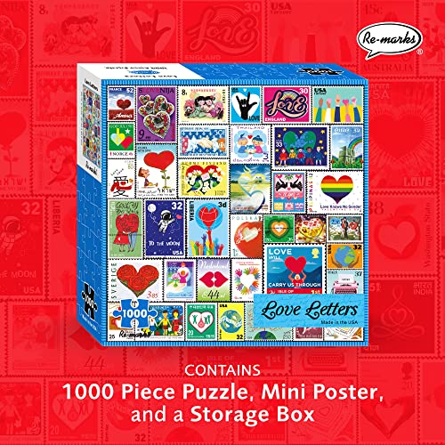 Re-marks Love Letters Stamps Puzzle de 1000 piezas para todas las edades miniatura 2