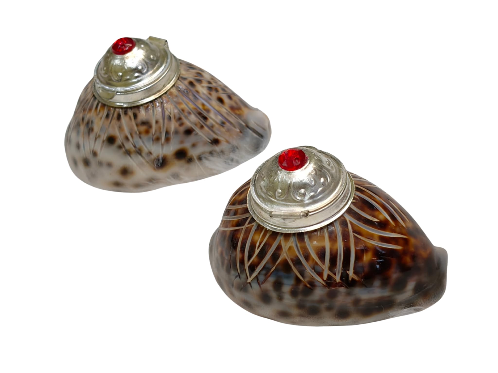 SINDOOR BOX-WEDDING RETURN GIFT-KUMKUM BOX-SEA SHELL SINDOOR BOX-HANDMADE-HALDI BOX-HANDICRAFTED SEA SHELL FOR DECORATION& POOJA[PACK OF 2]. (STYLE 3)-image-1