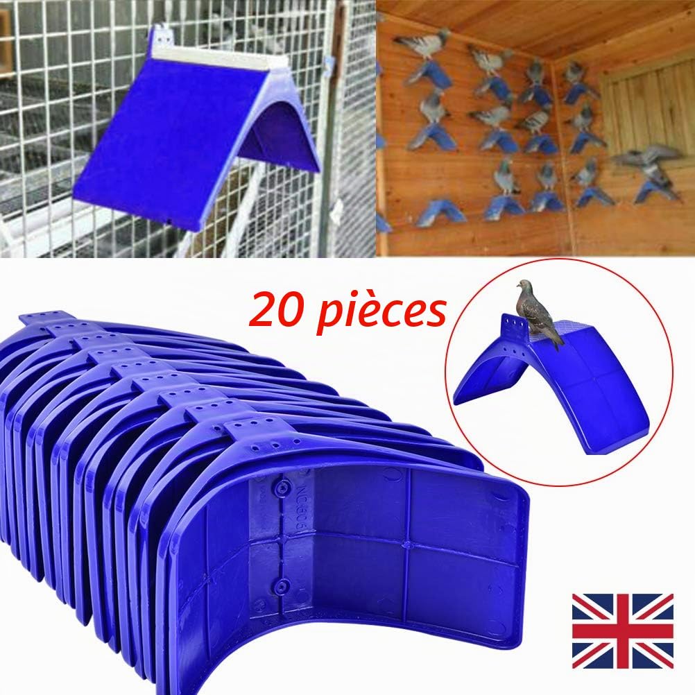 Lot de 20 perchoirs en plastique pour pigeons et autres oiseaux