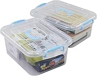 Vista 2 de Contenedor de plástico de 8 cuartos de galón con tapa y asas, 2 paquetes