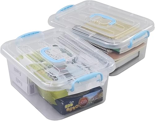 Miniatura 2 de Contenedor de plástico de 8 cuartos de galón con tapa y asas, 2 paquetes