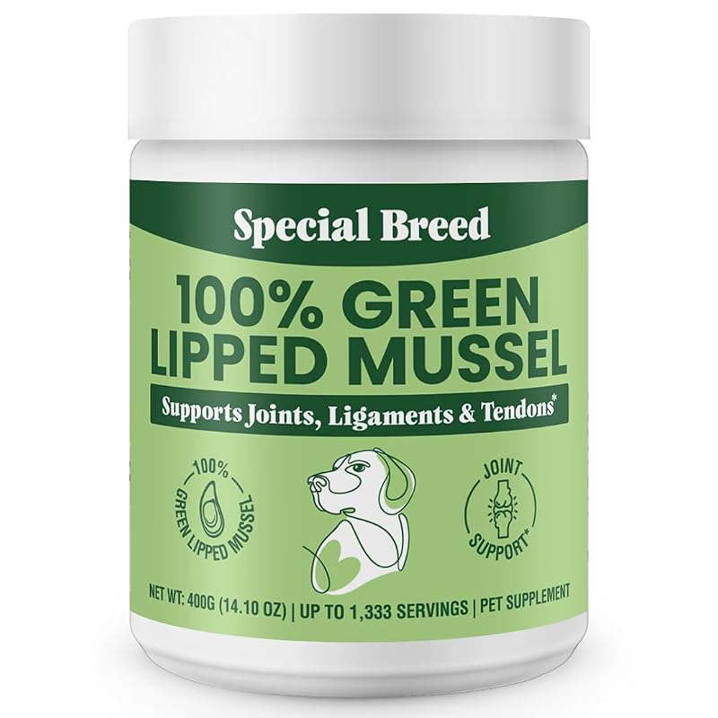 Pó de Mexilhão Verde da Nova Zelândia para Cães e Gatos Special Breed GLM-400, 400 g