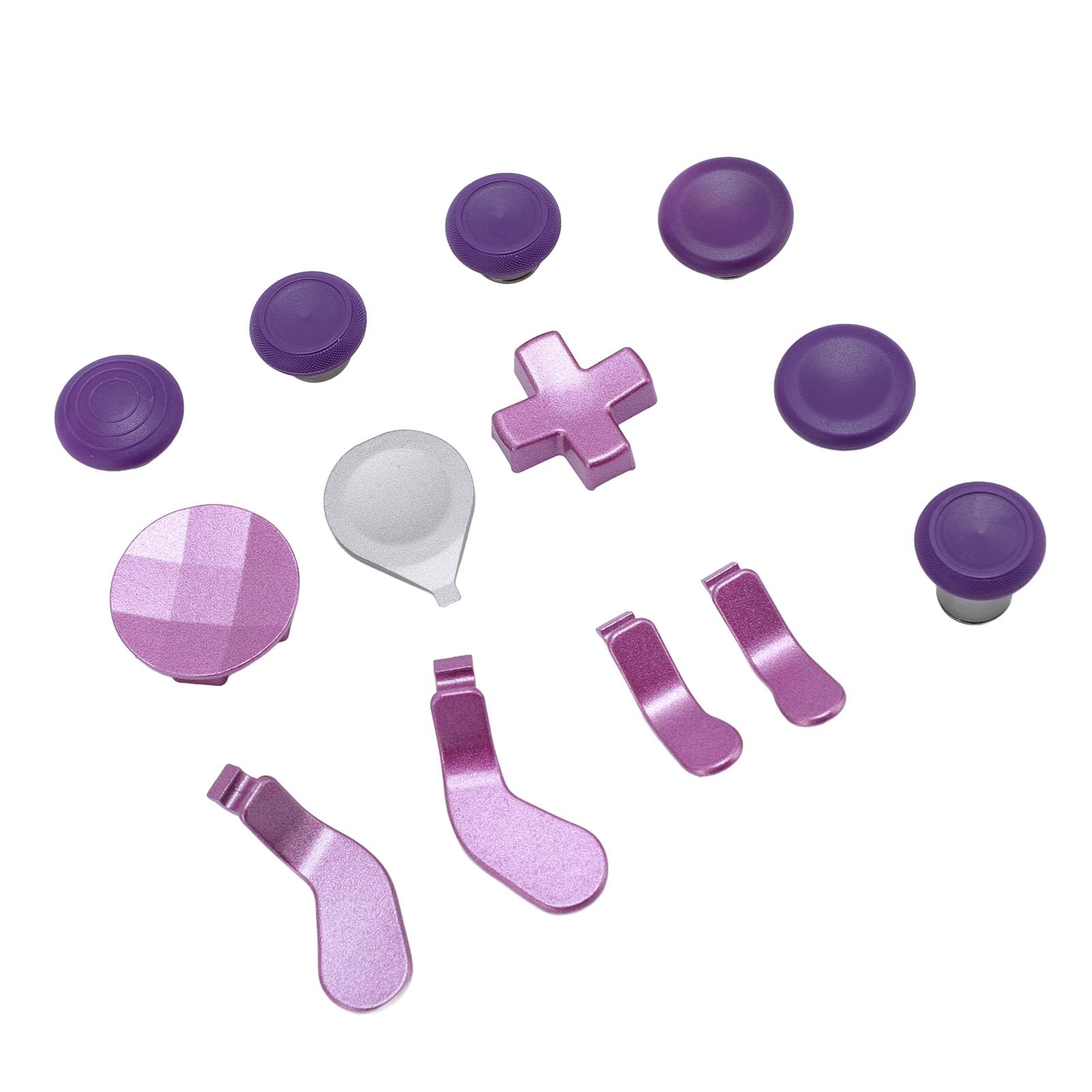 NutriEss Levette per joystick Kit componenti Levette in metallo in acciaio inossidabile D Pad Levette analogiche Strumento di regolazione Viola chiaro Parti di ricambio per controller