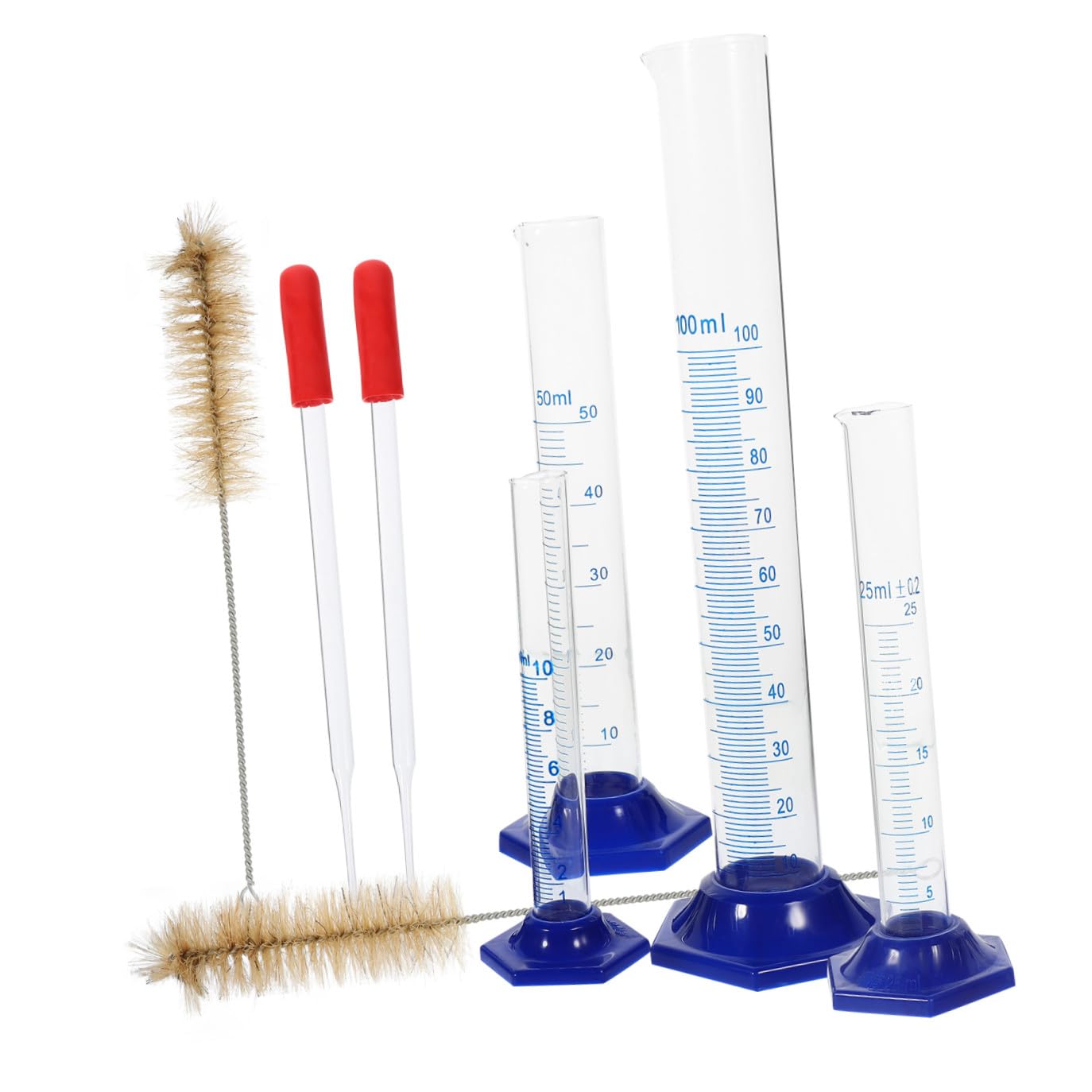 SOLUSTRE 2sätze Messzylinder Set Pipette Und Reinigungsbürsten Graduierte Zylinder Für Präzise Flüssigkeitsmessung Im Labor Und