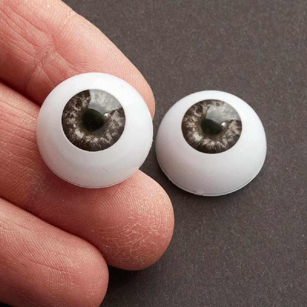 Factory Direct Craft 6 Pairs of Realistic Light Gray Color Half Round Eyes for Sculpture, Art, Modeling Projects & Halloween Displays | Size: 22 mm (Almost 7/8