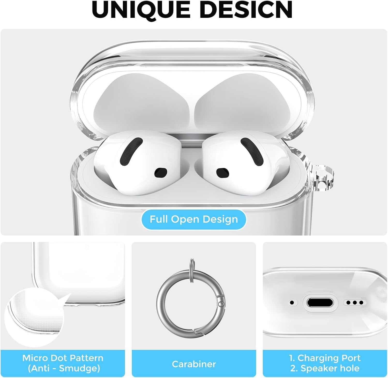 AhaStyle Clear Airpods 4 Case Cover with Cleaning Kit image 3