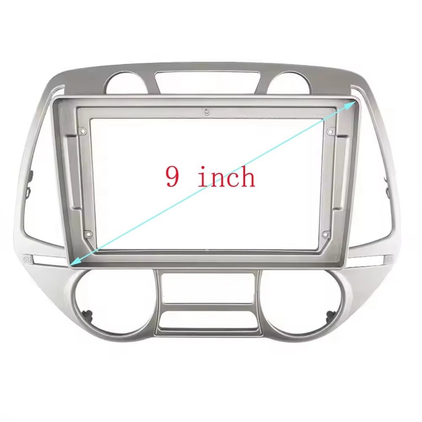 Panel Embellecedor Radio Fascia Radio 9 Pulgadas para Panel Estéreo Reproductor Android 2Din Marco para Hyundai para I20 2008-2012 Marco Radio para Coche(AT Frame Cable)