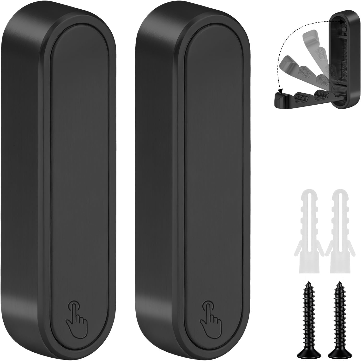 Foldable Hooks, 2-Pack Folding Coat Hooks Heavy-Duty Zinc Alloy Folding Wall Hooks Folding Hooks Wall-Mounted for Hanging Coat Towels Clothes Hat Bags Keys (Black)