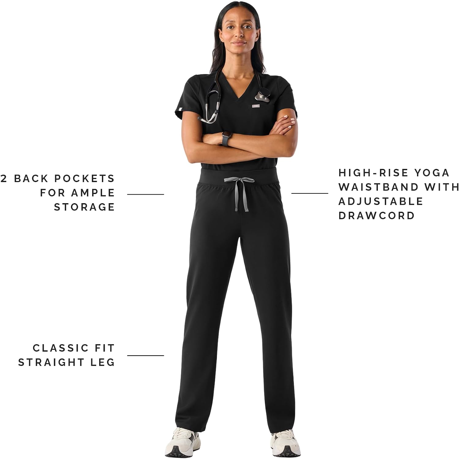 FIGS Livingston High-Rise Straight-Leg Scrub Pant for Women