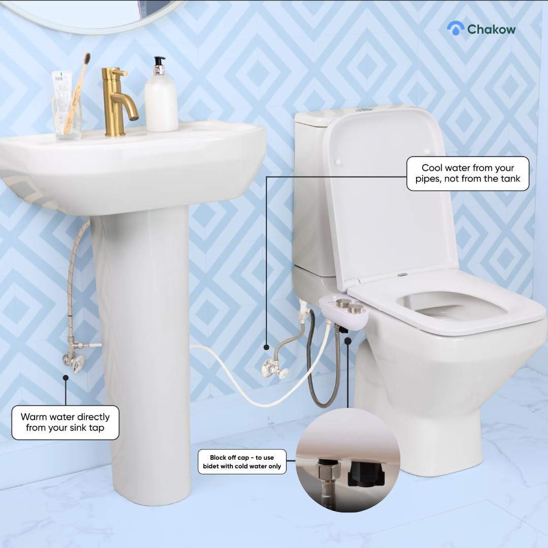 As seen in Dragons' Den, Chakow Bidet Attachment for Toilet UK, Patented Self-Cleaning SmartSpray Nozzle - Image 4