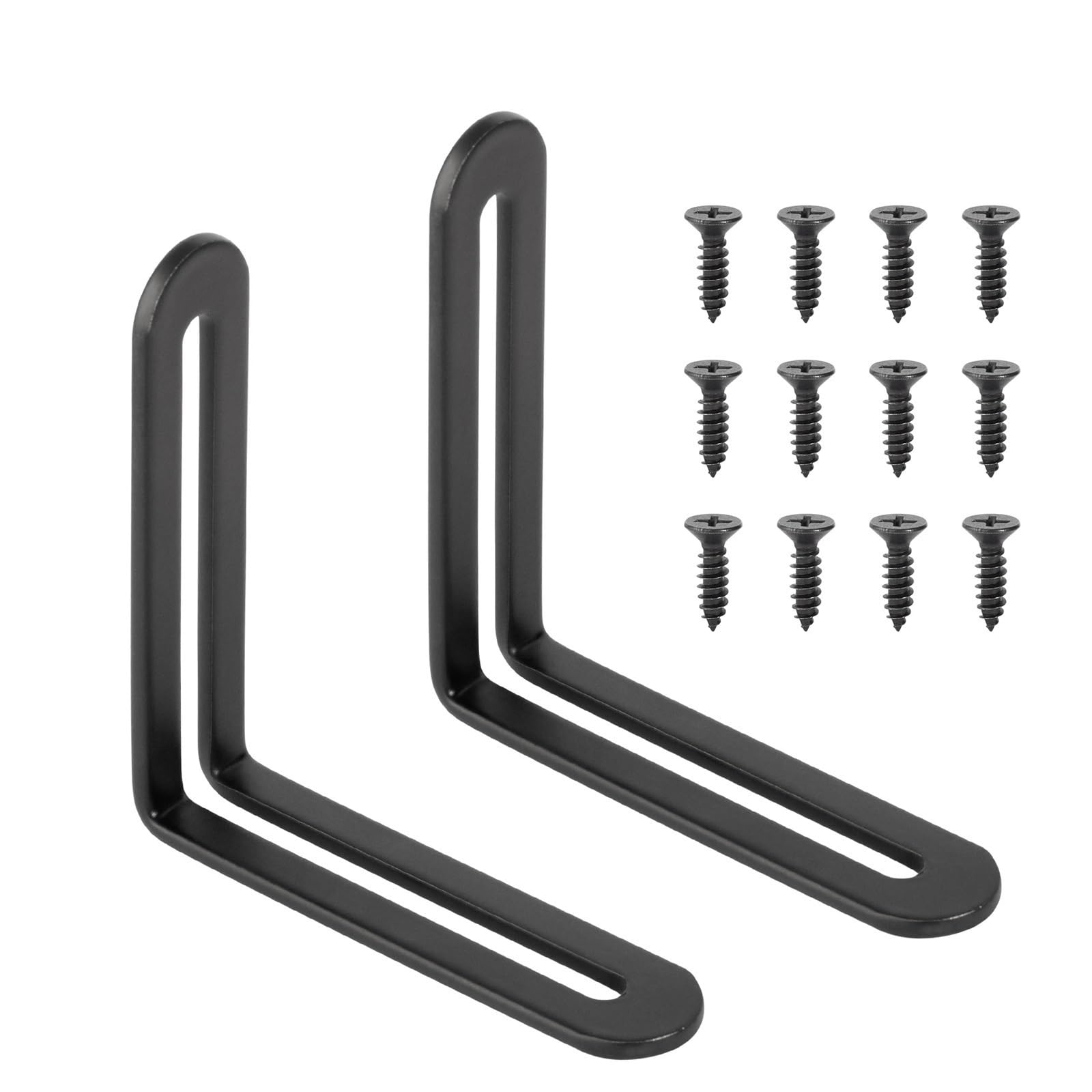 Hzomif Black 80Mm 2Pcs 20Pcs Corner Brackets Furniture Angle Shelf Connector Cabinet Support Fixing Frame Corner Brace With Screws