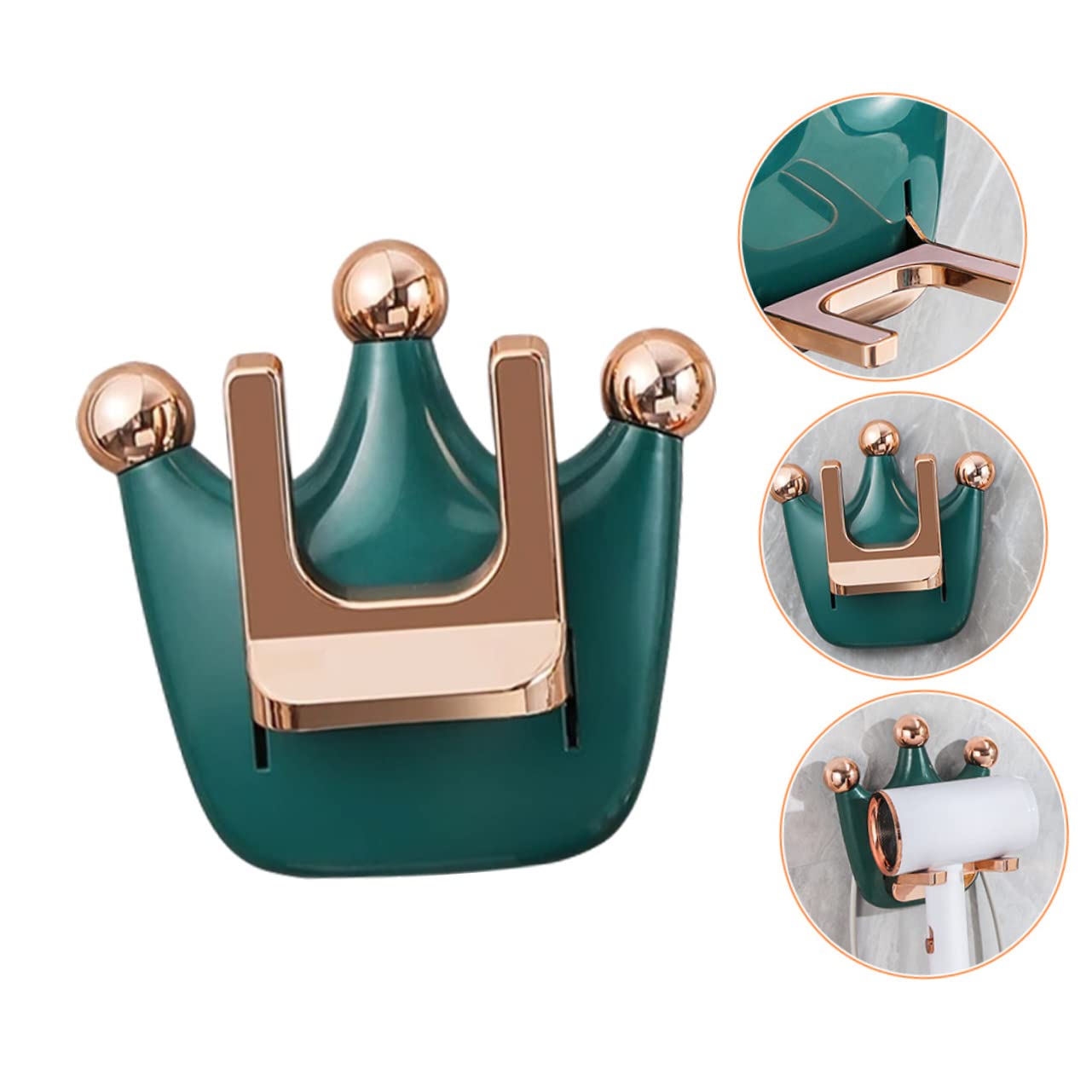 VALICLUD 2 Stück Blow Dryer Halterung Bohren Wandmontierter Fönhalter im Kronendesign aus Rostfreiem zur Aufbewahrung von Haartrockner und Stylingwerkzeugen Platzsparend und Elegant für