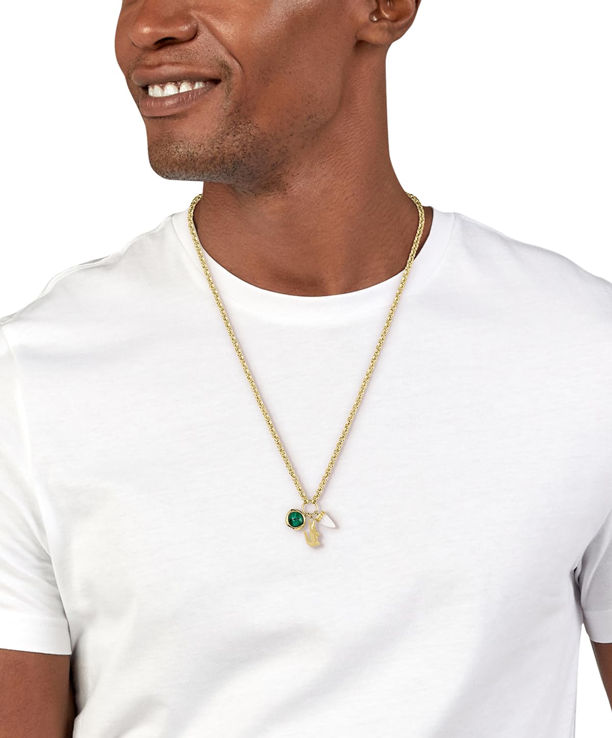 Lacoste Collar con Colgante Para Hombre y Mujer Colección UMPIRE con Diferentes Charms en Acero Inoxidable