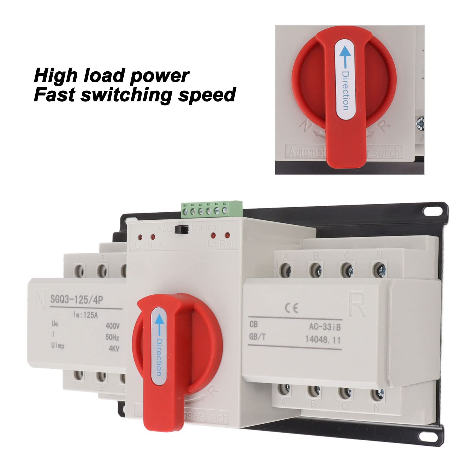 Aramox Automatyczny Przełącznik Zasilania 125A 400V PA66, Przełącznik