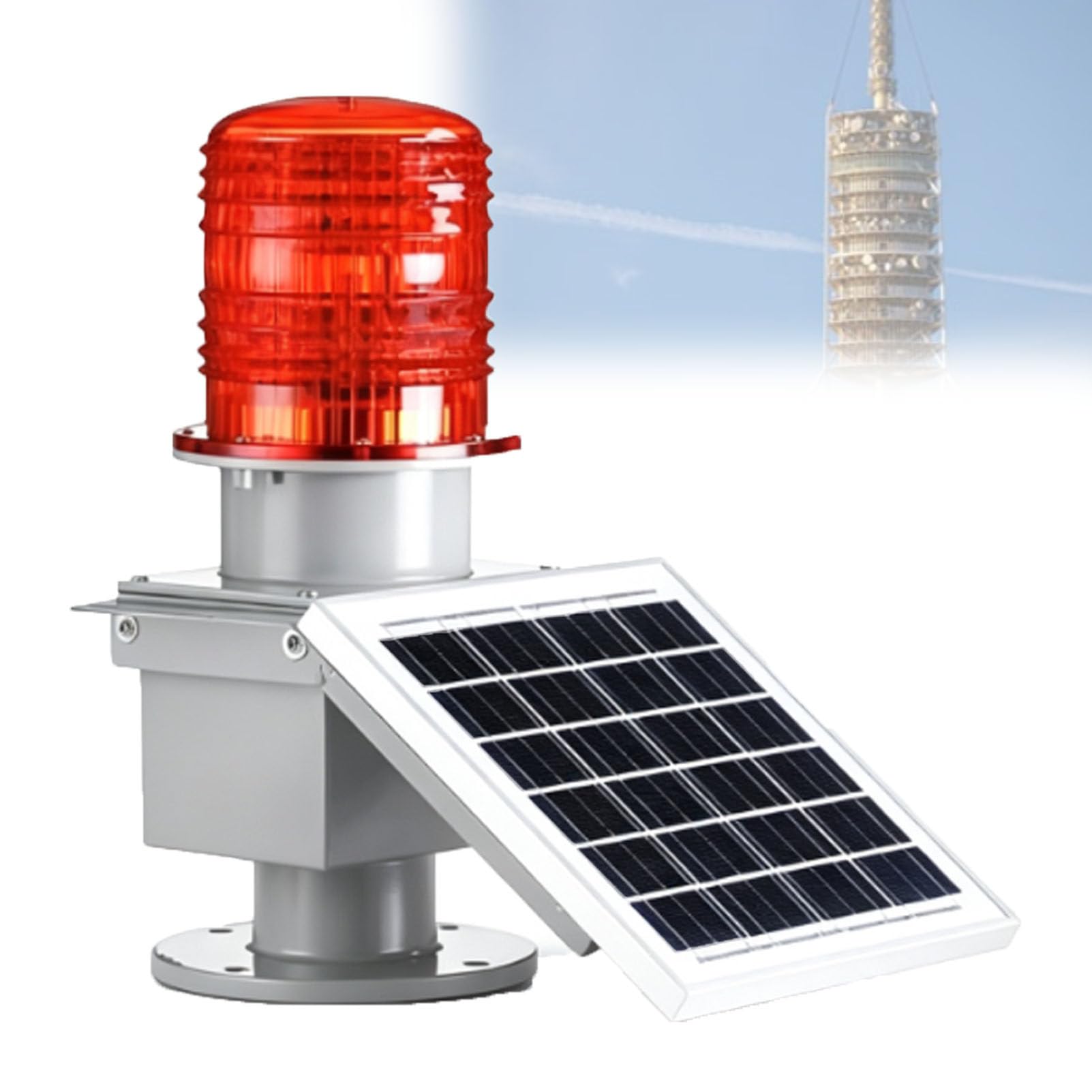 Lampa Ostrzegawcza Przed Przeszkodami Lotniczymi, Słoneczna Lampa Ostrzegawcza Typu Stroboskopowego, Z Regulacją Częstotliwości Błysków W Zakresie 20–60 Na Minutę, Do Zastosowań Drogowych GZ122