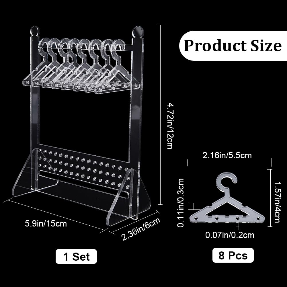 CRASPIRE 80 Holes Earring Display Holder Acrylic Jewelry Mini Hanging Hanger Clear Rack Ear Studs Clip on Holes Transparent Organizer Storage Stand Showcase for Selling Merchant Women Retail Marketing