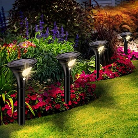 Leolee Solarlampen für Außen, Solarleuchten Garten, Warmweiß LED Gartenleuchten Solar Cover