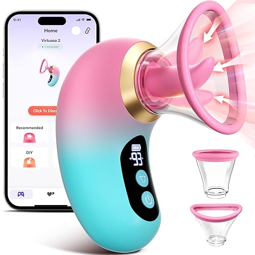Gasevimo Sex Toys Rose Sex Toy Vibrator Adult Toys for Women 3 Sucking, 9 Tongue Licking & Vibrating Vibrators, LCD Display Removable Cup Woman Female Couples Sex Toys G Spot Vibrators Sex Novelties - Pink Blue