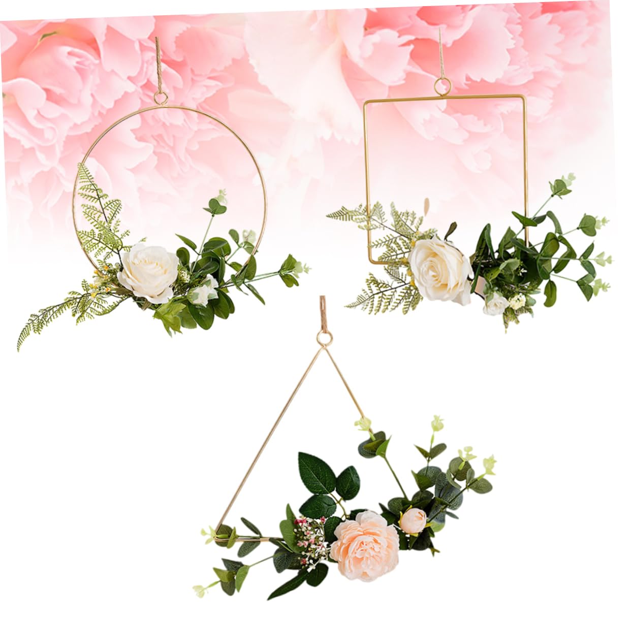 Amazon｜DECHOUS 3個アイアンフレーム壁掛け装飾品 北欧風の仮想