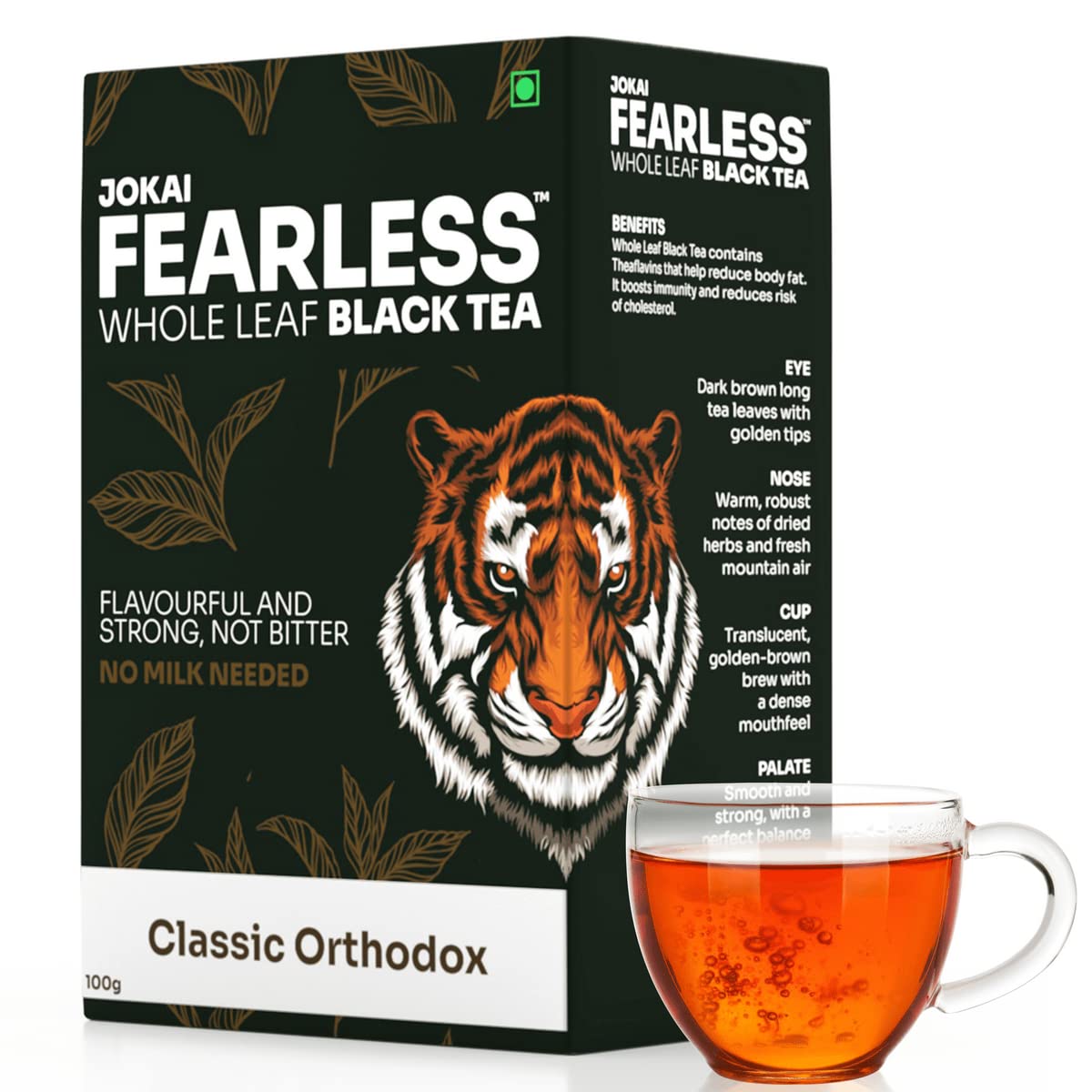Tea - 100g | Assam Classic Orthodox Black Tea Second Flush | 50 Cups | Loose Leaf | Golden Tips | Whole Leaf Tea To Reduce Fat | Immune Boost Antioxidant | Rainforest Alliance Certified | Single Origin Jokai