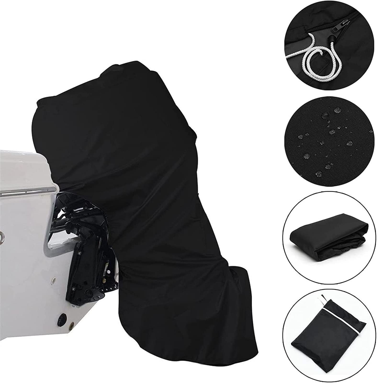 Coprimotore Fuoribordo Per Barche - Tessuto Oxford 420D Impermeabile, Lavabile, Per Motori 30-60 CV, Con Custodia - Foto 8