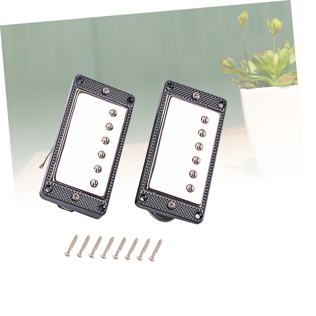 Set di 2 Pickup per Chitarra Elettrica in Lega, con Viti | Pickup per Chitarra Elettrica Humbucker, Nero, Microfonicità Ridotta e Cerato, per Ponte e Manico