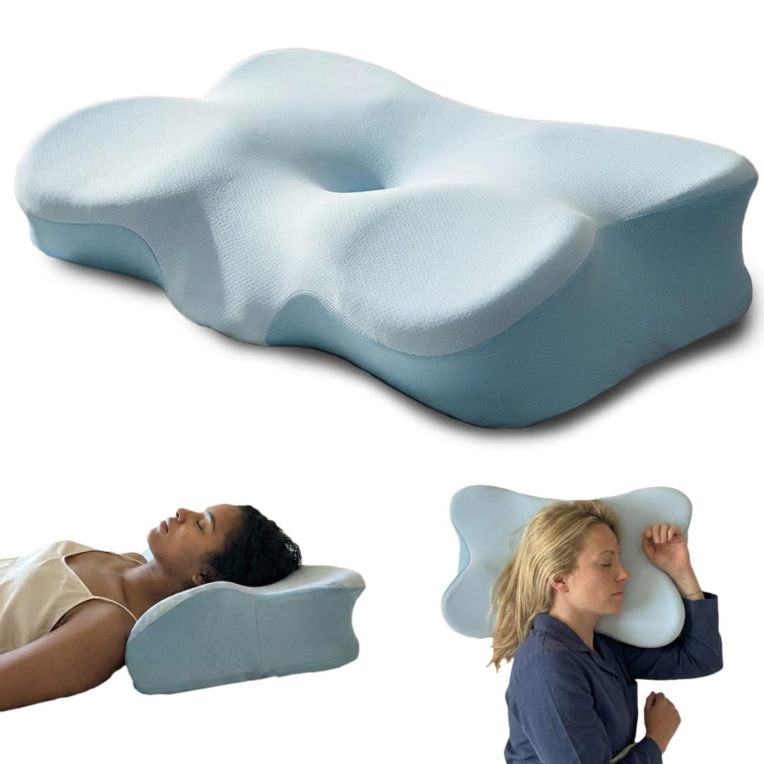 Oreiller mémoire de forme cervical ergonomique anti-douleur nuque pour dormeur dos et côté