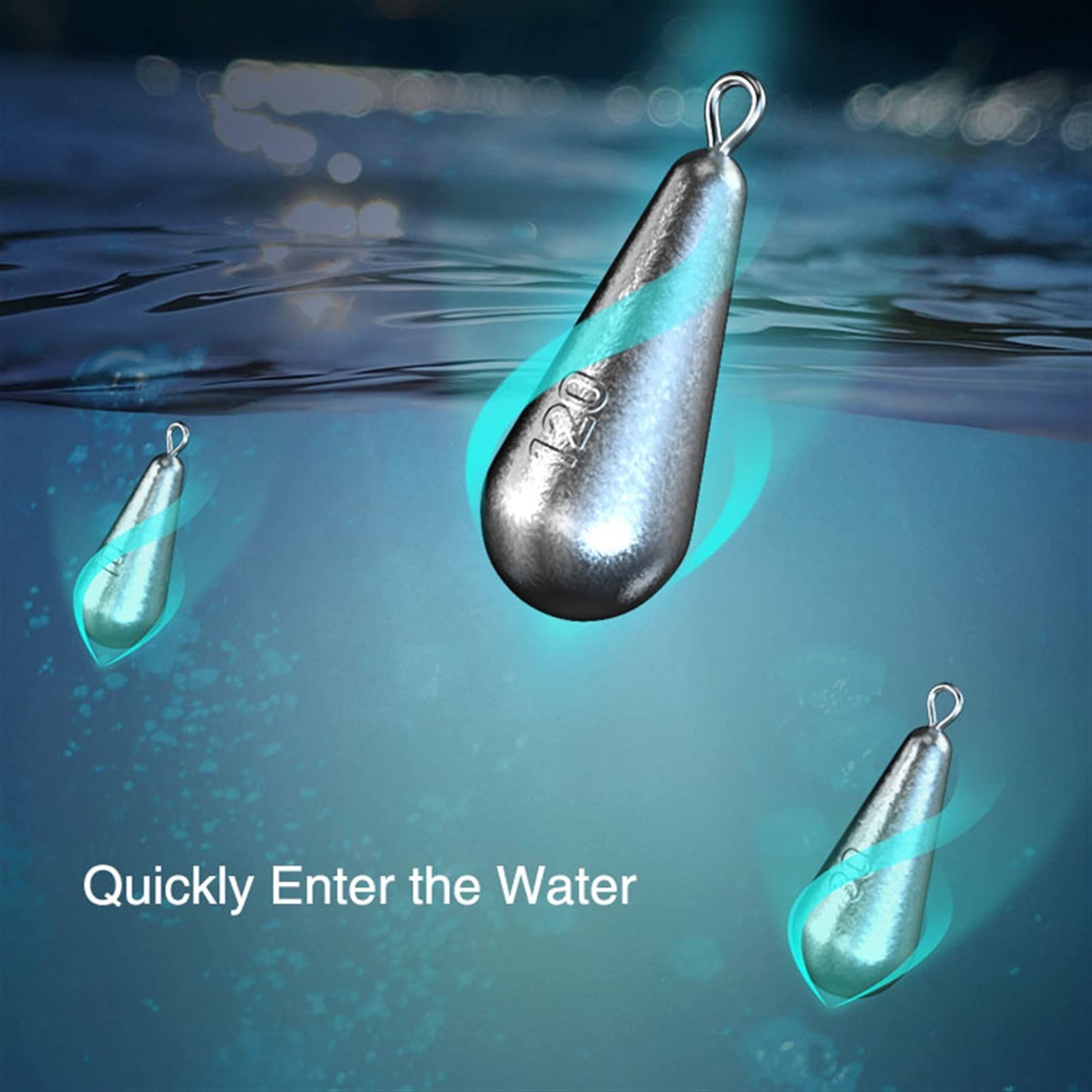 10 Piezas Forma de Gota de Lluvia Pesas de Pesca con Plomo Pesas de Pesca con Escala 10g 20g 30g 40g 50g 60g 70g 80g 100g 120g Plomos de Arrastre Herramienta de fundición de Pescado