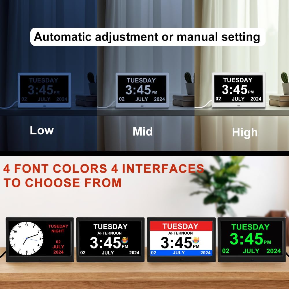 2026 Digital Clock Plug-in (No Battery), Power Outage Memory,DST Display Time, Date, Month, and Year Large-Font Clock for the Elderly