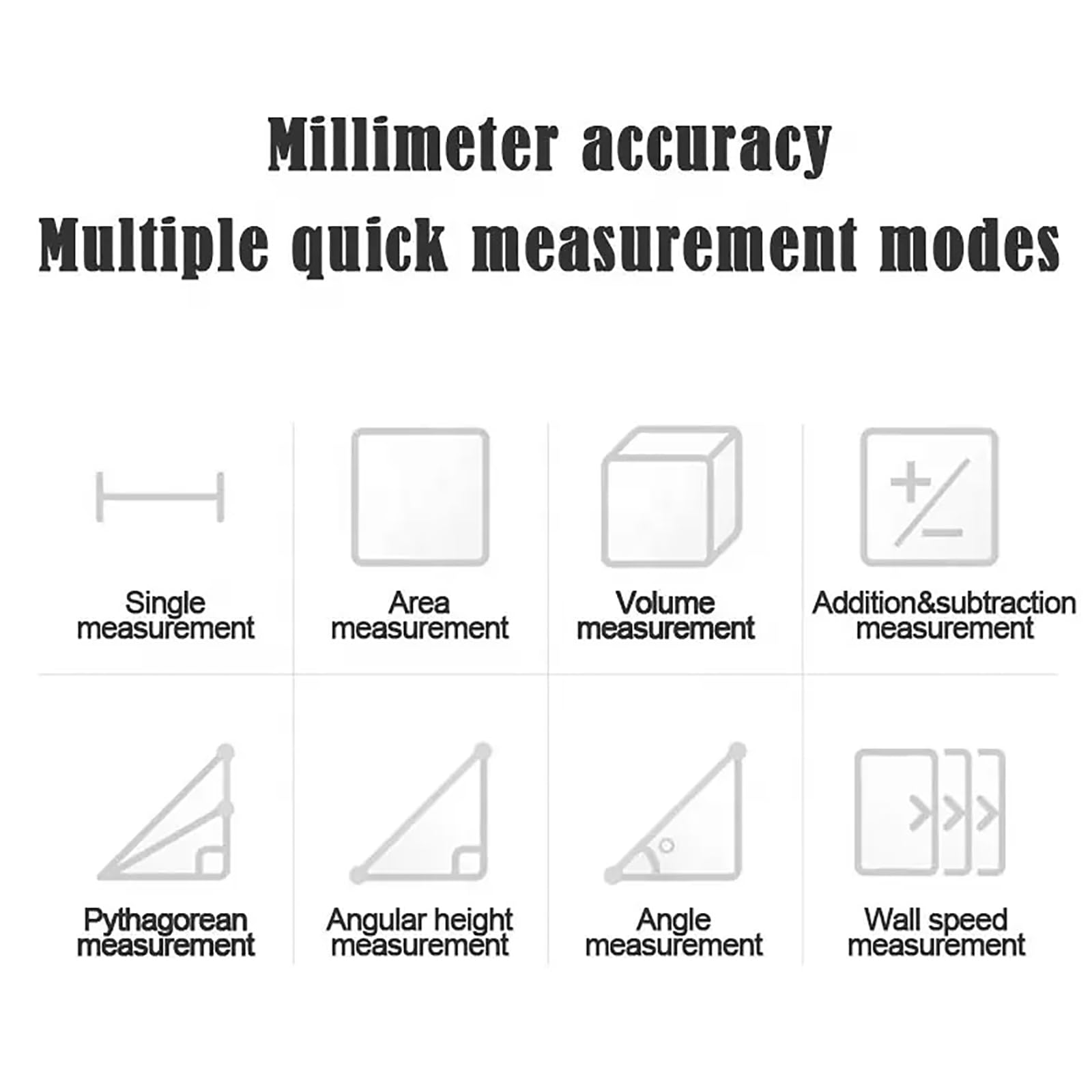Medidor De Distancia Telémetro Digital, Medidor De Distancia De Alta Precisión 70/100 M, 7 Funciones De Medición/Rápido Y Preciso/Unidad De Visualización Mínima 1 M, para Medir Esquinas