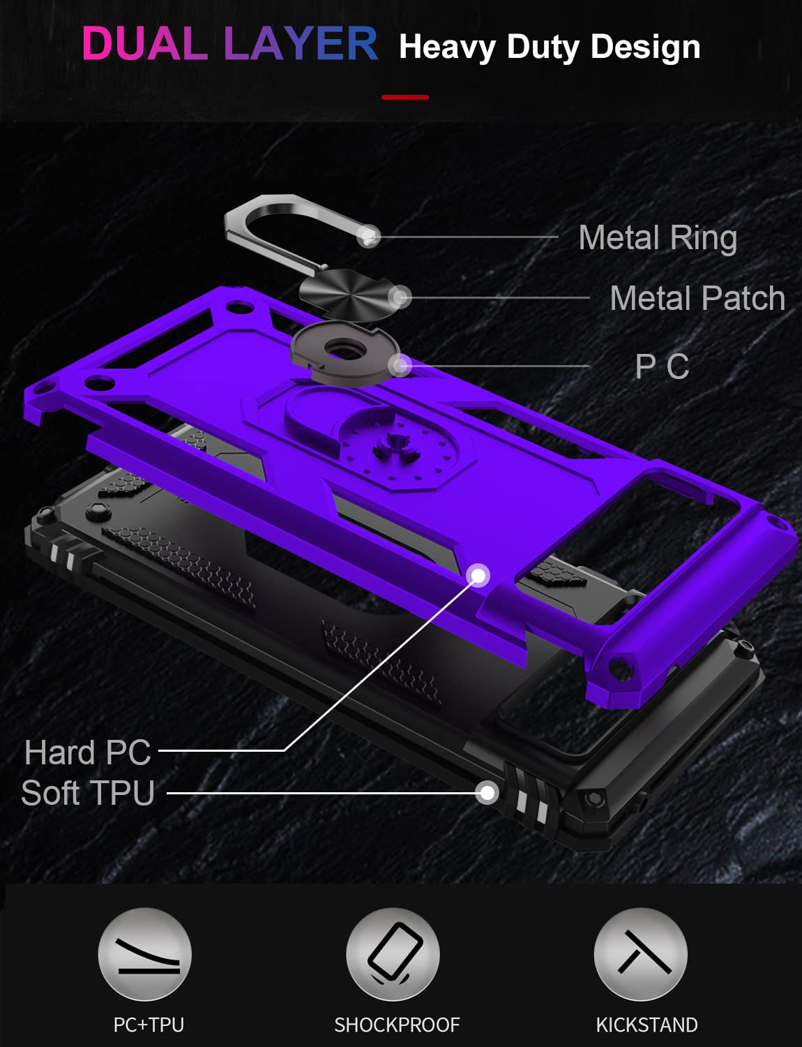IKAZZ For Galaxy S21 Case,Military Grade Shockproof Heavy