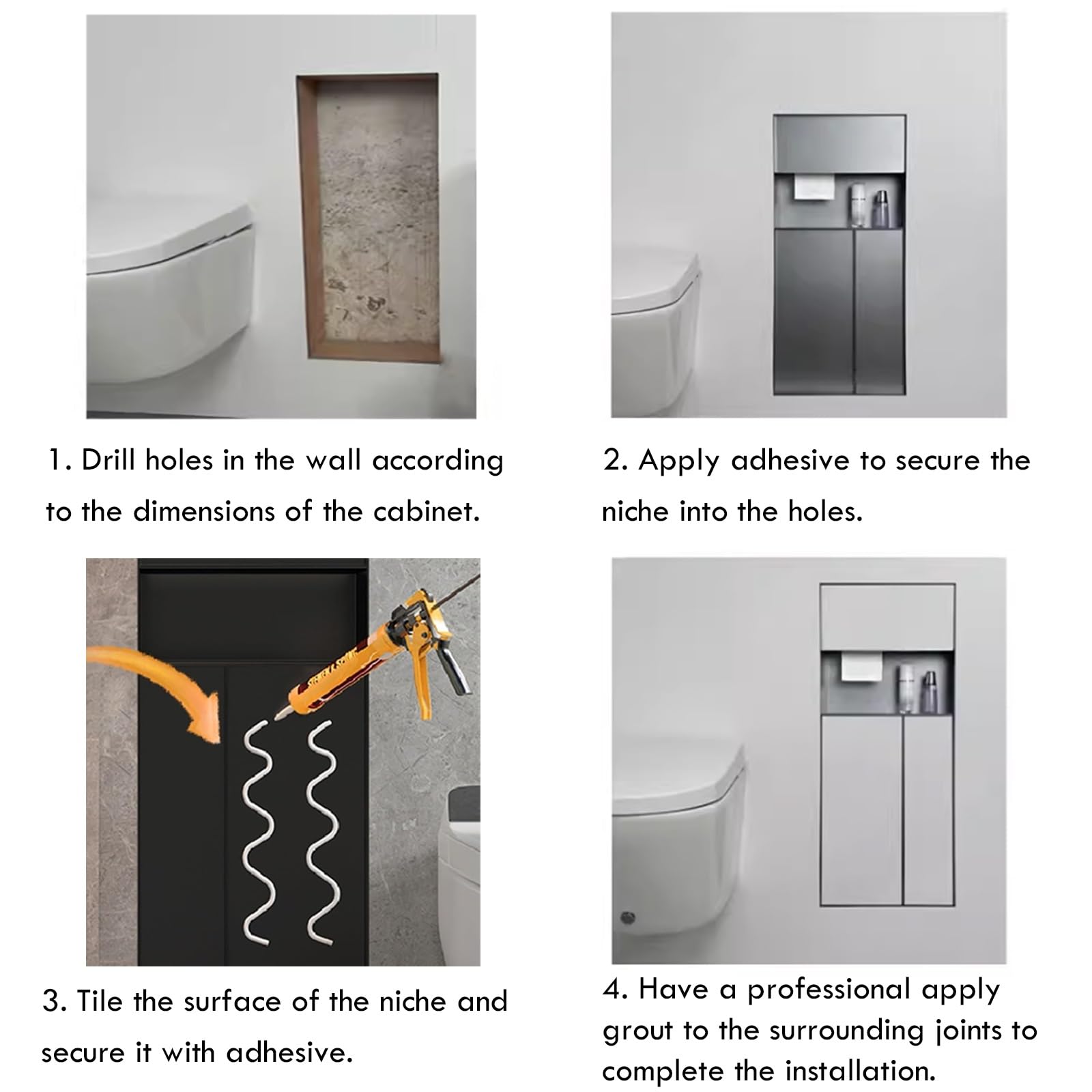 Soporte de papel higiénico empotrado con cubo de basura integrado, dispensador de pañuelos de baño montado en la pared para oficina, villa y baño público