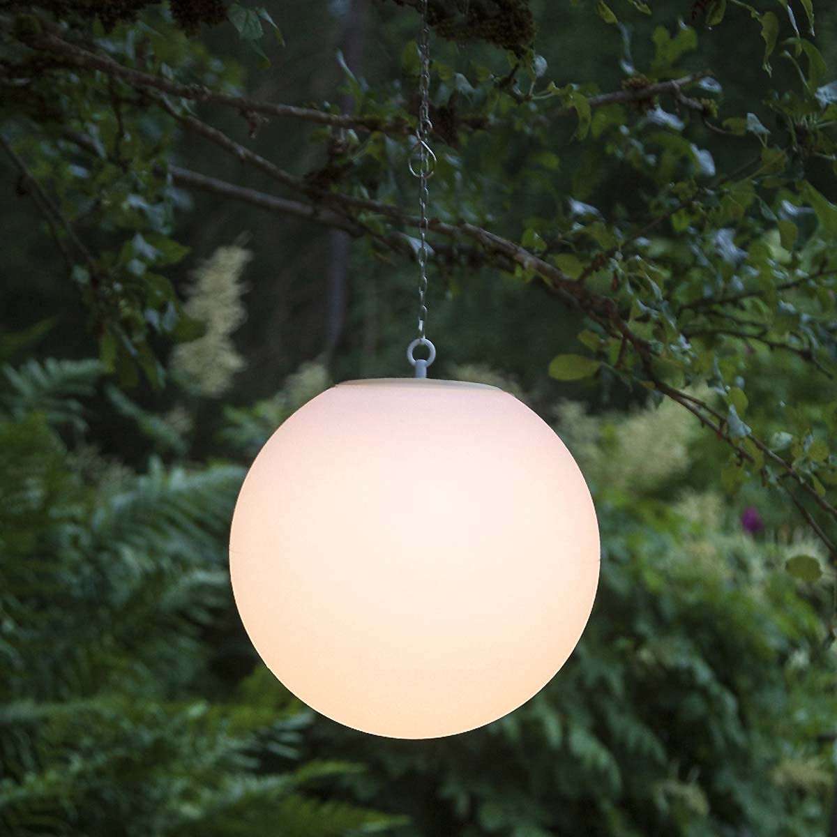 Juego de 2 bolas solares GLOBY con colgador, diámetro 2530cm, Lámparas LED blanco cálido