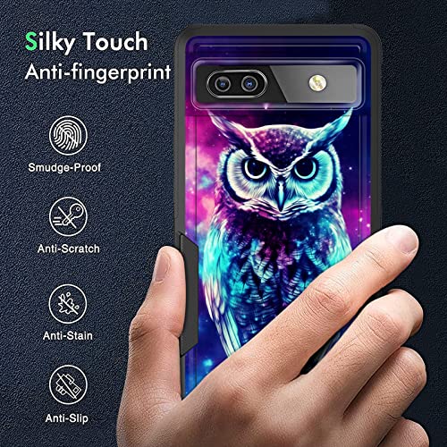 KJFHDJFDH for Pixel 7 Pro Case,Dual Layer Hybrid Heavy Duty Rugged Shockproof Hard PC +Soft Silicone Protective Case for Google Pixel 7 Pro 5G 6.7”,Galaxy Owl - image 5