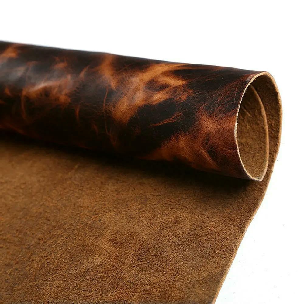 Skóra bydlęca, woskowany, twardy kawałek 1,6-2,0 mm | Wiele rozmiarów paska, torby, sofy: warstwowa woskowana skóra bydlęca(20x50cm)
