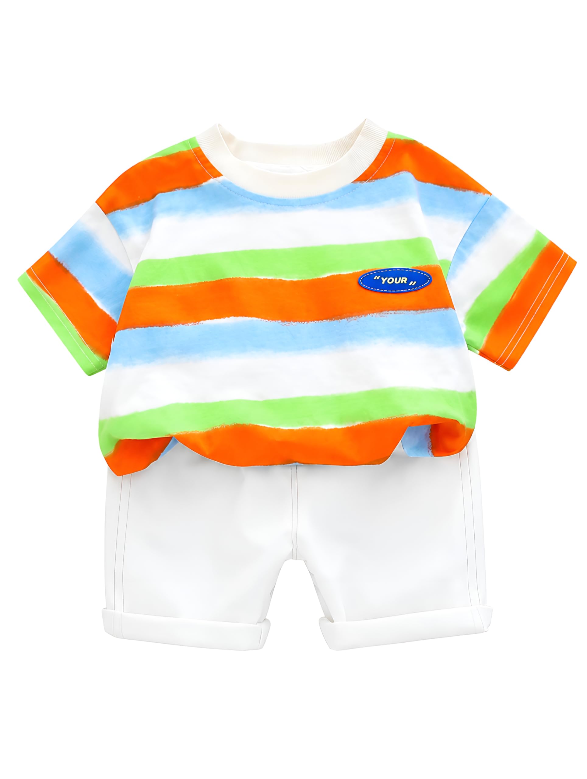 googo gaaga T-shirt and Short Set for Baby Boys & Baby Girls, Pure Cotton White SandDigger Printed Sleevesless Clothing Set for Kids-picture-19